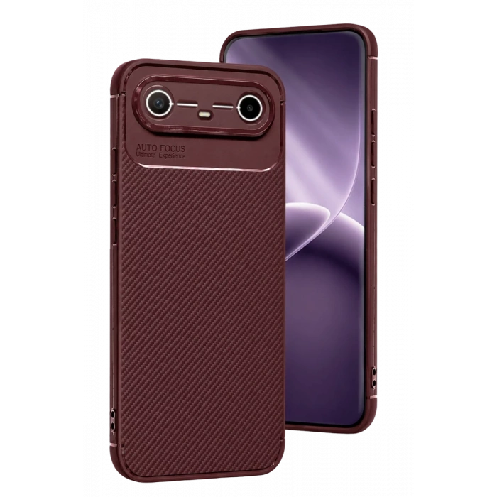 Tecno Spark Slim 5G Auto Focus Karbon Kapak - Bordo