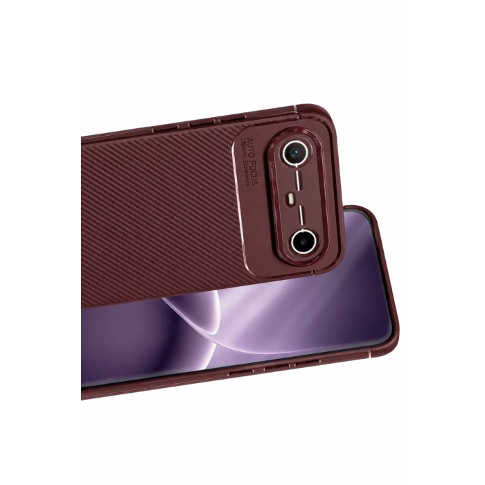 Tecno Spark Slim 5G Auto Focus Karbon Kapak - Bordo