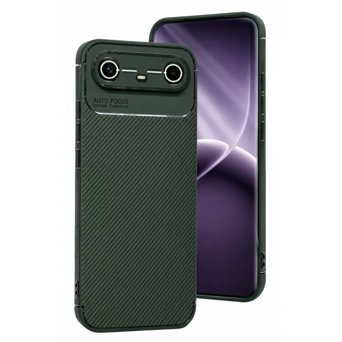Tecno Spark Slim 5G Auto Focus Karbon Kapak - Koyu Yeşil