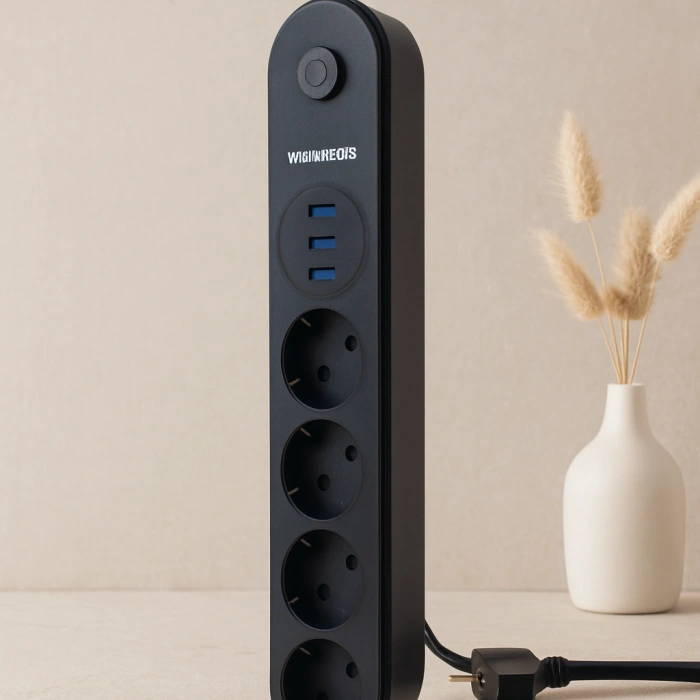 Termal Korumalı Anahtarlı 4lü Uzatma Kablosu 3 USB 2 m