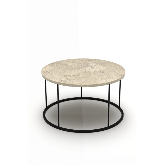 Terra Yuvarlak Orta Sehpa Bej 70 cm