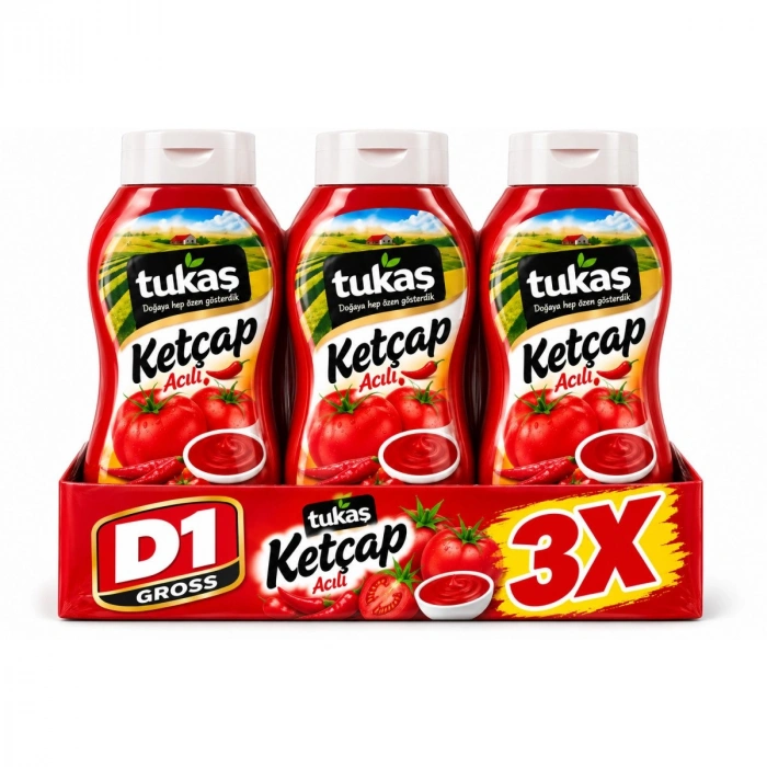 TUKAŞ KETÇAP ACILI 600 GR (3 Adet)