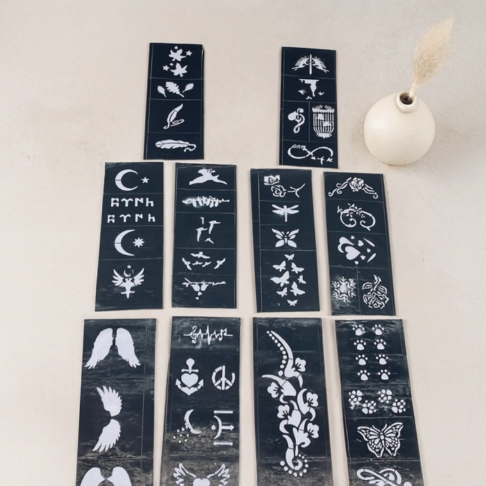 Tüp Kına Desen Şablonu 8x20 cm