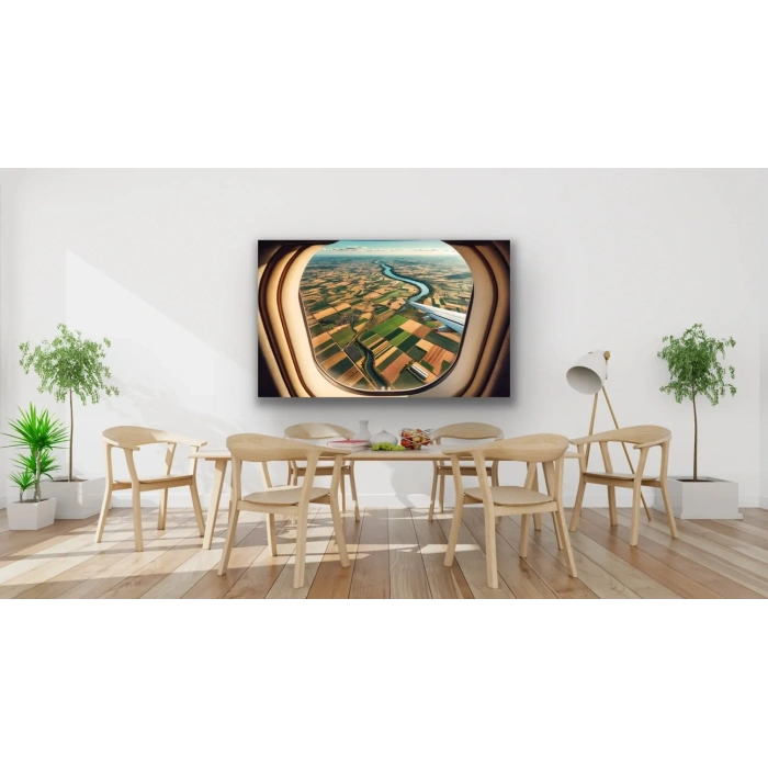 Uçak Penceresi Manzara Kanvas Tablo 100x160cm