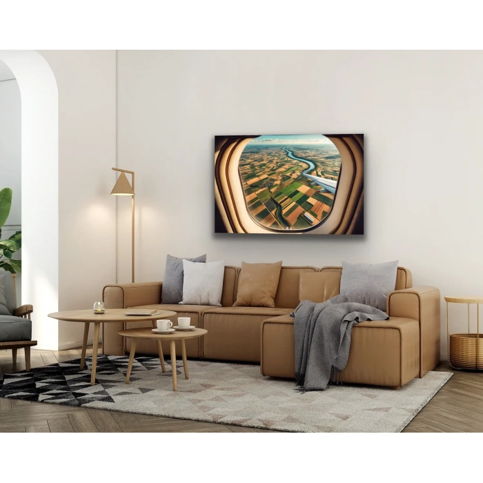 Uçak Penceresi Manzara Kanvas Tablo 100x160cm