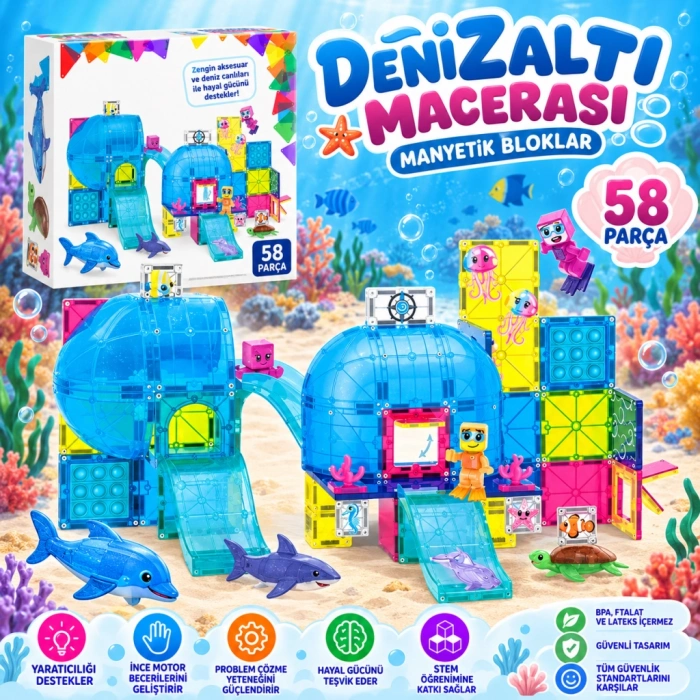 Undersea Adventure Manyetik Bloklar 58 Parça