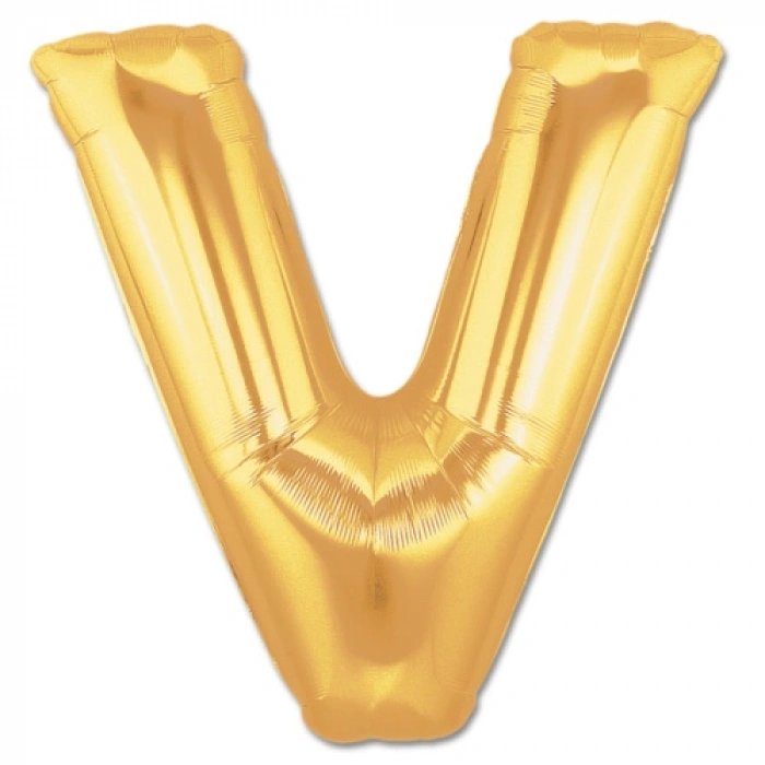V Harf Folyo Balon Altın Renk  40 inç
