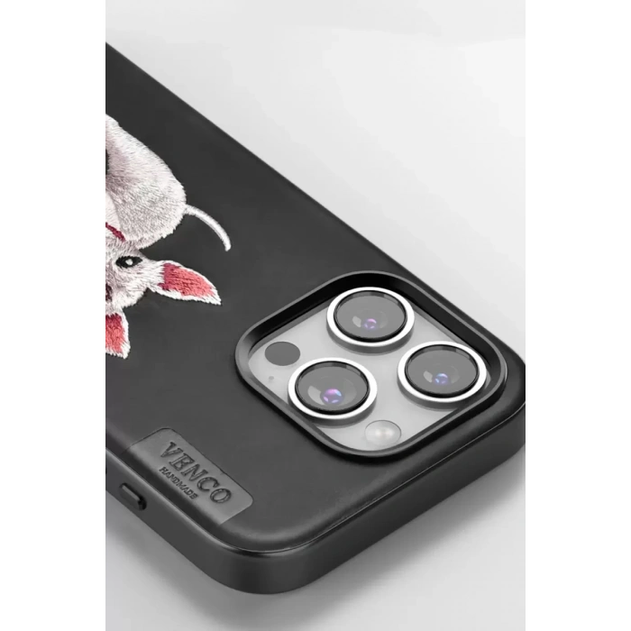 Venco Apple iPhone 16 Uyumlu Perma Desenli Kapak - Siyah
