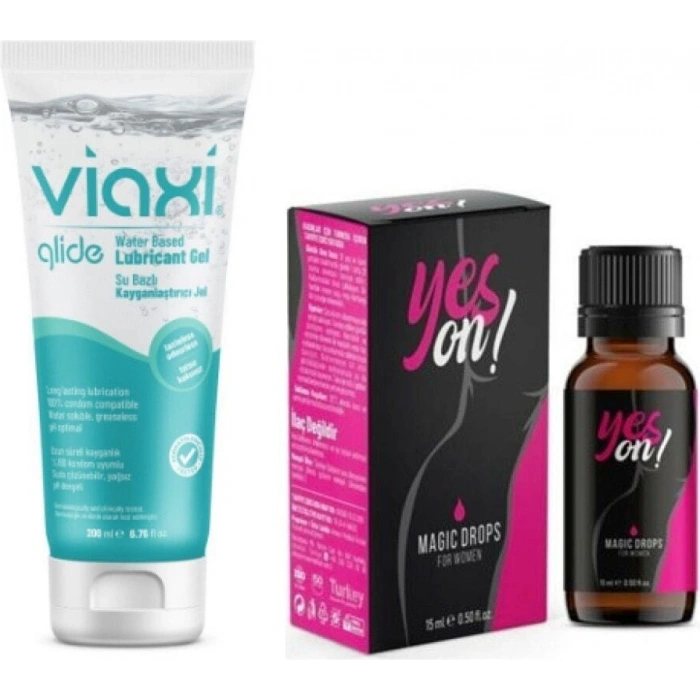 Viaxi Su Bazlı Glide Jel Sade 200 Ml + Yeson Magic Drops For Women 15 Ml