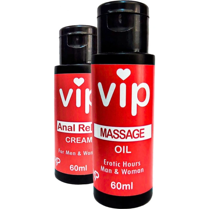 VİP Masaj Yağı 60 ml + Anal Relax Krem 60 ml