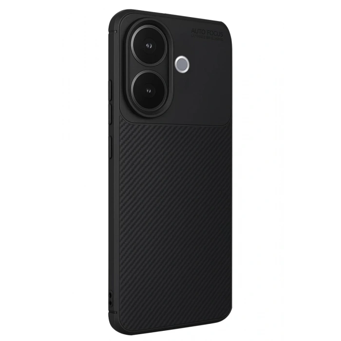 Vivo V60 Lite Uyumlu Auto Focus Karbon Kapak - Siyah