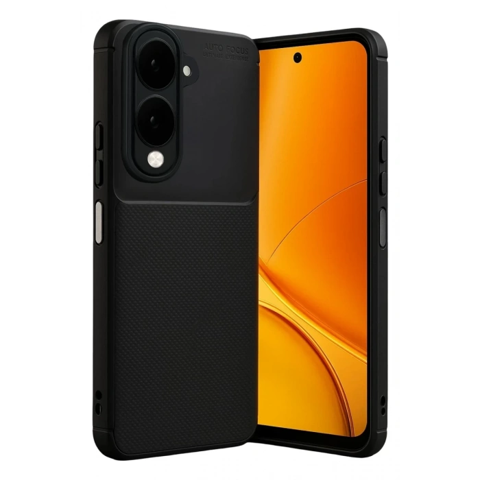 Vivo Y29S Uyumlu Auto Focus Karbon Kapak - Siyah