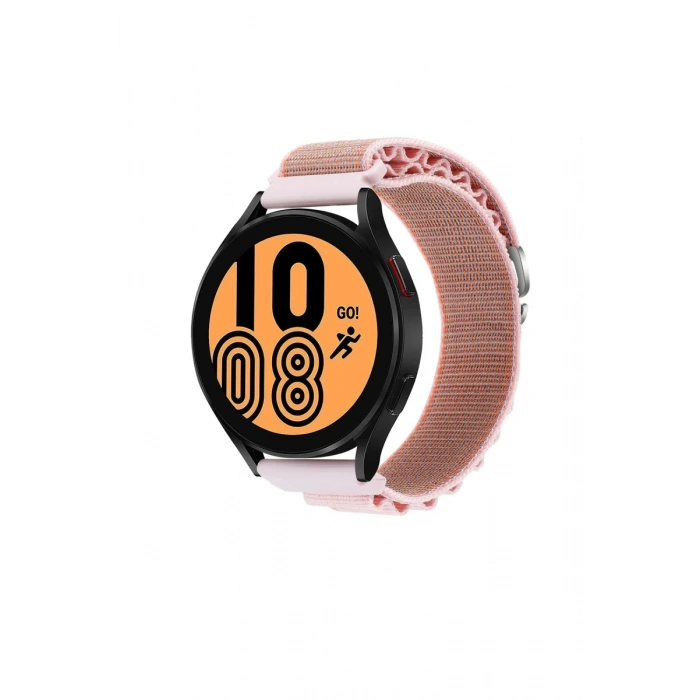 Watch 22mm Uyumlu KR410 Kumaş Kordon - Pembe