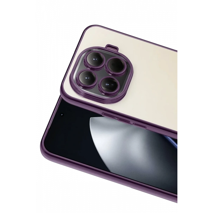 Xiaomi Mi 15T Pro Uyumlu Lensli Silikon - Mor