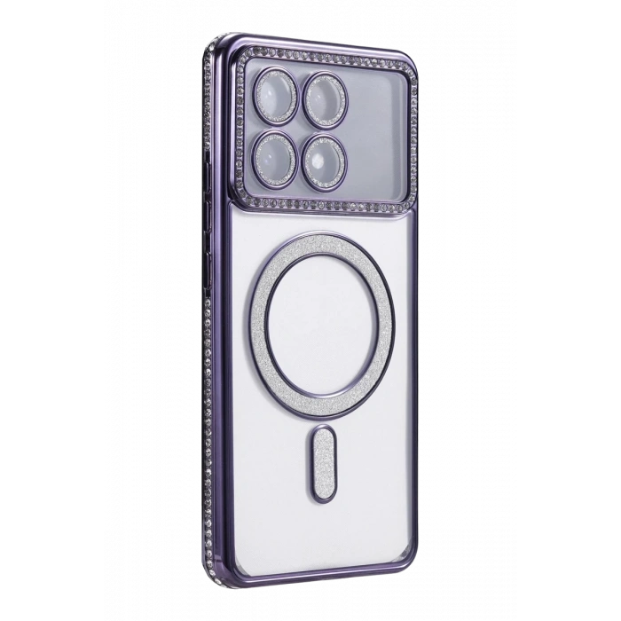 Xiaomi Poco X6 Pro Uyumlu Joke Simli Magneticsafe Kılıf - Derin Mor