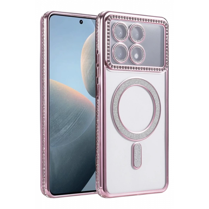 Xiaomi Poco X6 Pro Uyumlu Joke Simli Magneticsafe Kılıf - Pembe