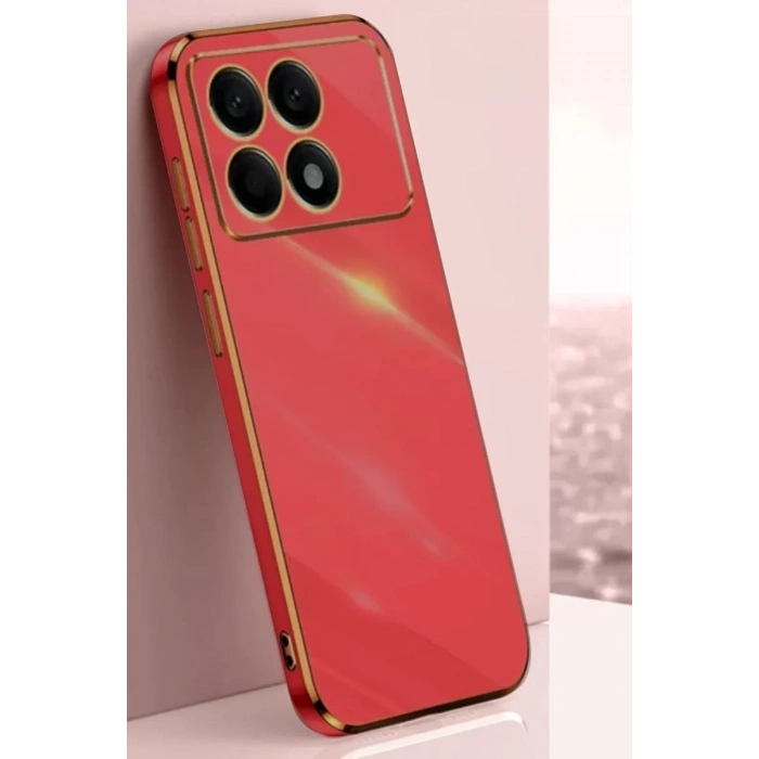 Xiaomi Poco X6 Pro Uyumlu Kılıf Volet Silikon - Kırmızı