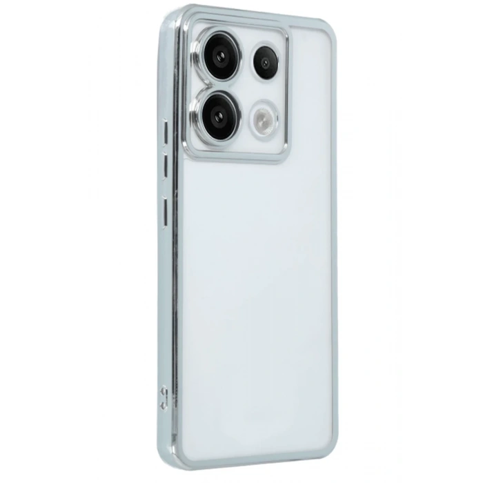 Xiaomi Poco X6 Uyumlu Kılıf Lensli Silikon - Gümüş