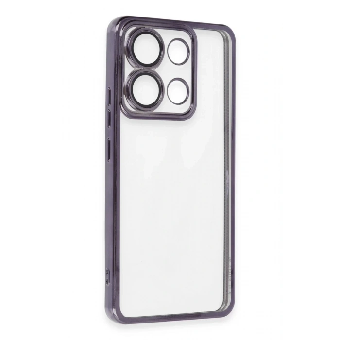 Xiaomi Poco X6 Uyumlu Kılıf Lensli Silikon - Mor