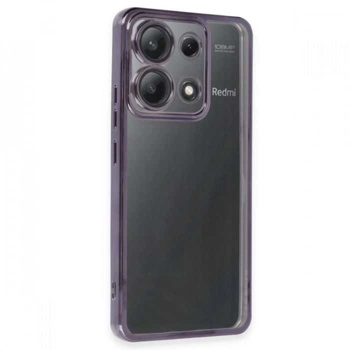Xiaomi Poco X6 Uyumlu Kılıf Lensli Silikon - Mor