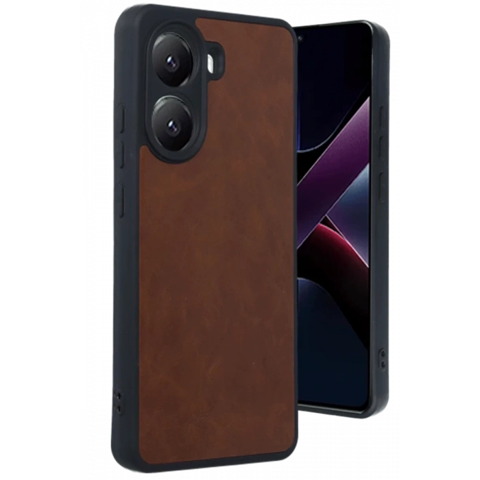 Xiaomi Poco X7 Pro Uyumlu Kılıf Aras Deri Kapak - Taba