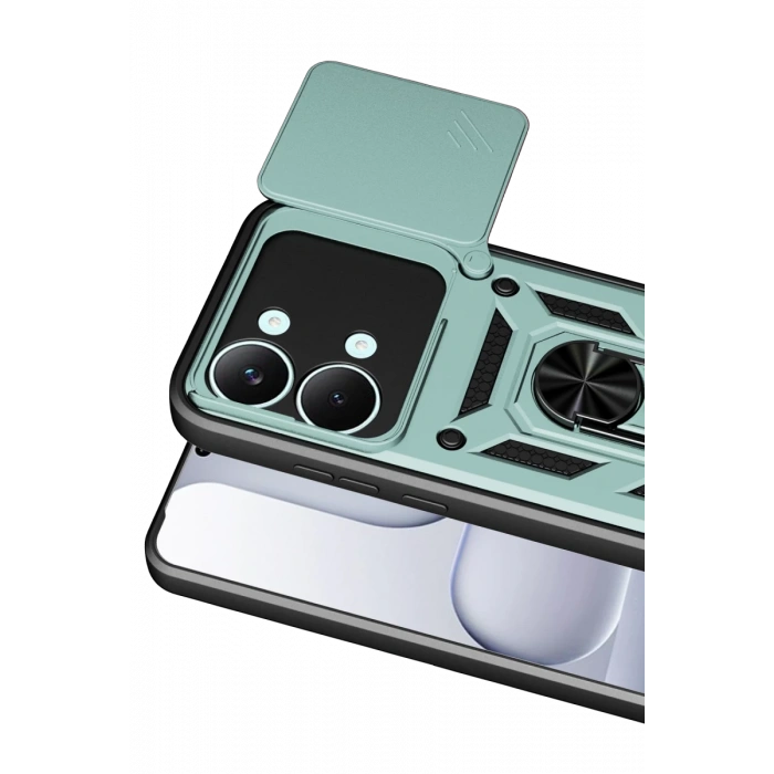 Xiaomi Poco X8 Pro Max Uyumlu Pars Lens Yüzüklü Silikon - Yeşil