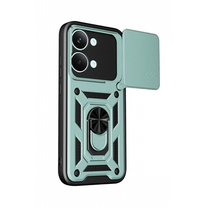 Xiaomi Poco X8 Pro Max Uyumlu Pars Lens Yüzüklü Silikon - Yeşil