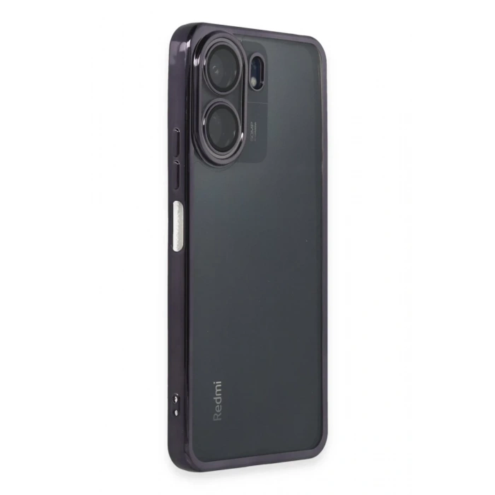 Xiaomi Redmi 13C Uyumlu Kılıf Lensli Silikon - Mor