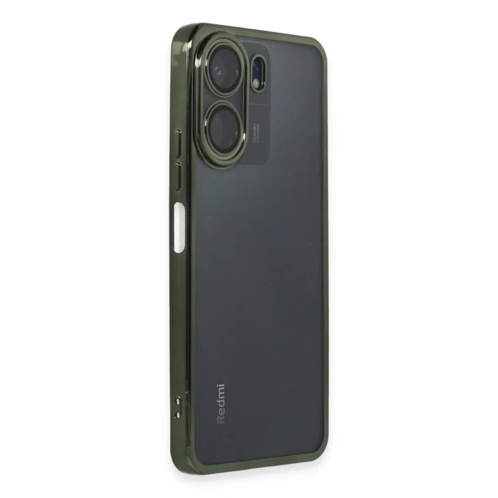 Xiaomi Redmi 13C Uyumlu Kılıf Lensli Silikon - Yeşil