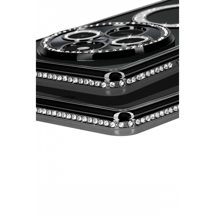 Xiaomi Redmi 14C Uyumlu Joke Simli Magneticsafe Kılıf - Siyah