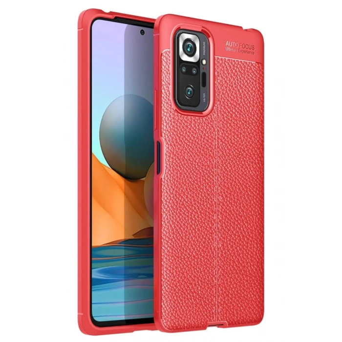 Xiaomi Redmi Note 10 Pro Uyumlu Kılıf Auto Focus Kapak - Kırmızı