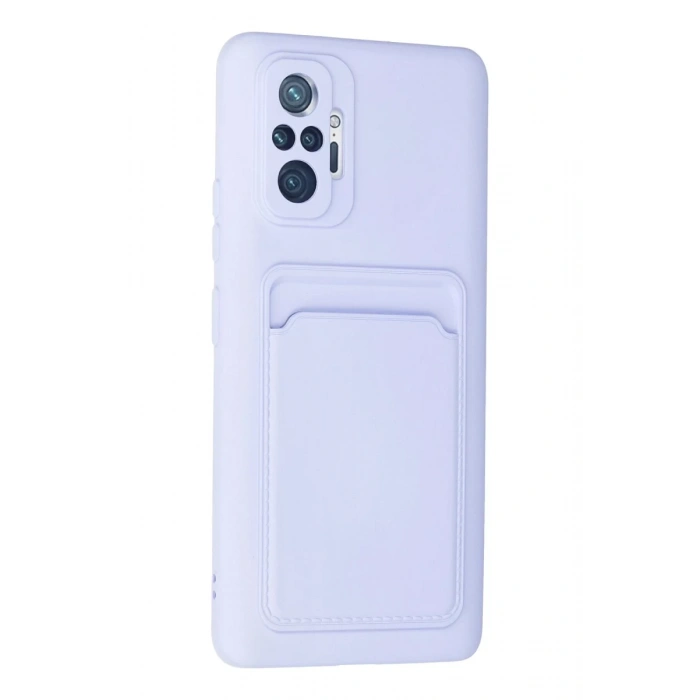 Xiaomi Redmi Note 10 Pro Uyumlu Kılıf Kelvin Kartvizitli Silikon - Lila