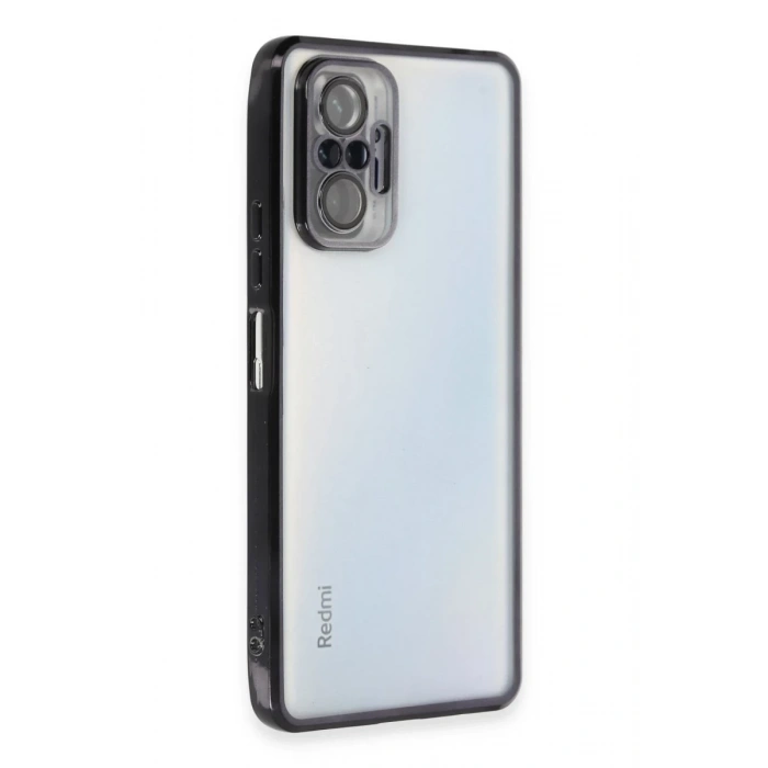 Xiaomi Redmi Note 10 Pro Uyumlu Kılıf Lensli Silikon - Siyah