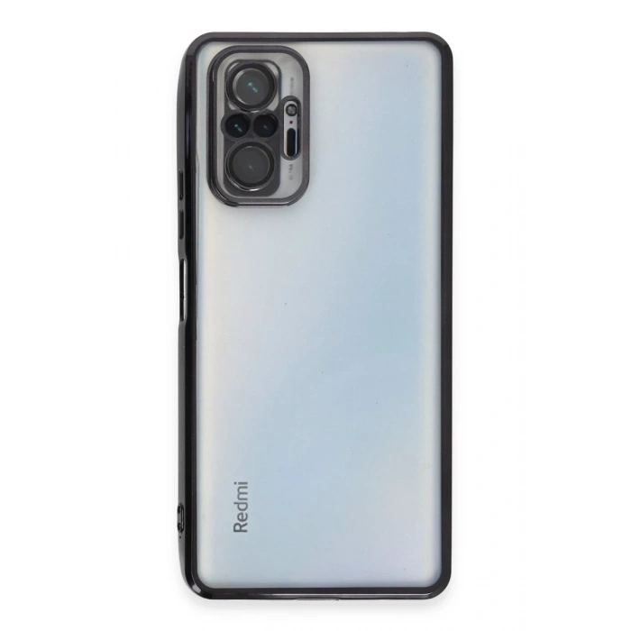 Xiaomi Redmi Note 10 Pro Uyumlu Kılıf Lensli Silikon - Siyah