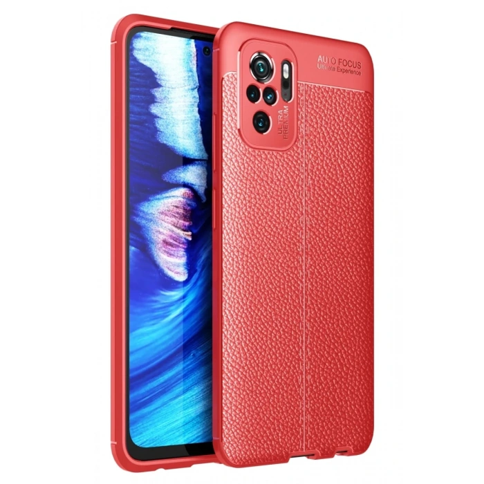 Xiaomi Redmi Note 10 Uyumlu Kılıf Auto Focus Kapak - Kırmızı