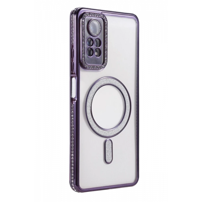 Xiaomi Redmi Note 12 Pro 4G Uyumlu Joke Simli Magneticsafe Kılıf - Derin Mor