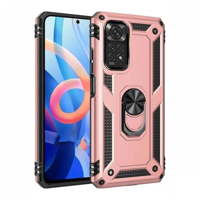 Xiaomi Redmi Note 12S Uyumlu Kılıf Sofya Yüzüklü Silikon Kapak - Rose