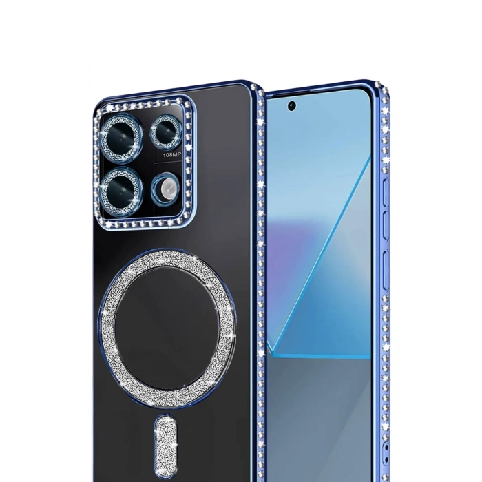 Xiaomi Redmi Note 13 Pro 4G Joke Simli Magneticsafe Kılıf - Mavi