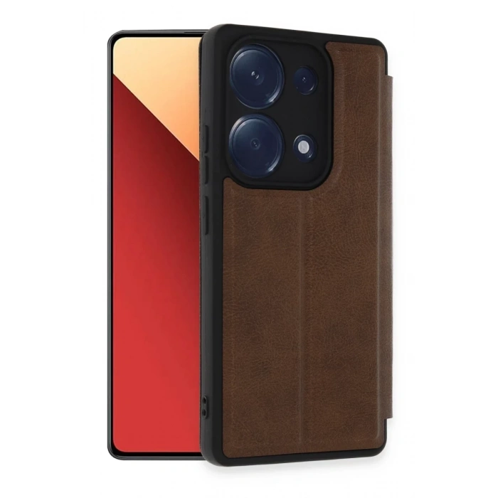 Xiaomi Redmi Note 13 Pro 4G Uyumlu Kılıf Flip Cover - Taba