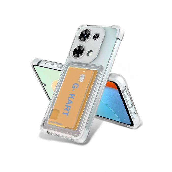 Xiaomi Redmi Note 13 Pro 4G Uyumlu Kılıf Kart Şeffaf Silikon - Şeffaf