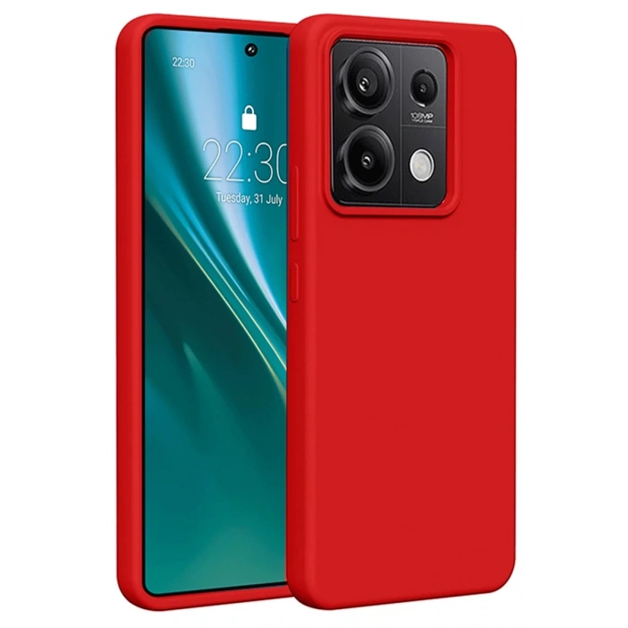 Xiaomi Redmi Note 13 Pro 5G Uyumlu Kılıf First Silikon - Kırmızı