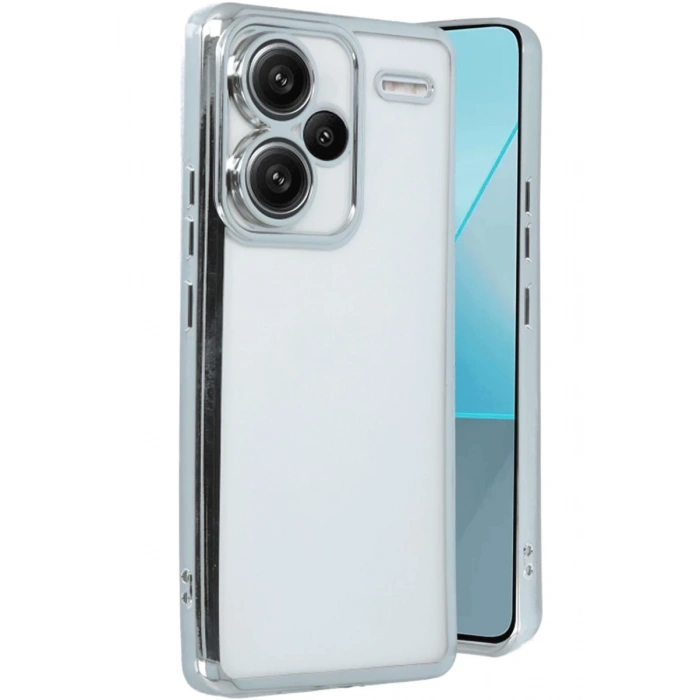 Xiaomi Redmi Note 13 Pro Plus Uyumlu Kılıf Lensli Silikon - Gümüş