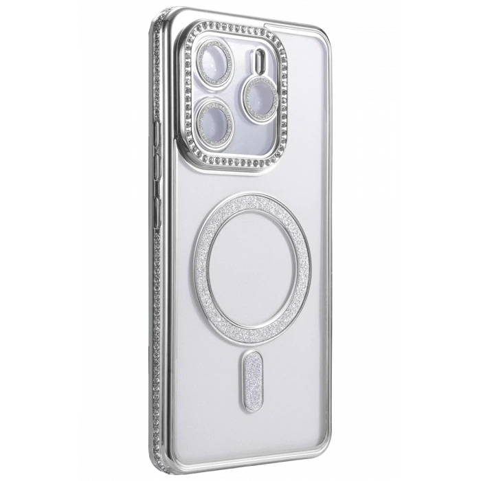 Xiaomi Redmi Note 14 4G Uyumlu Joke Simli Magneticsafe Kılıf - Gümüş
