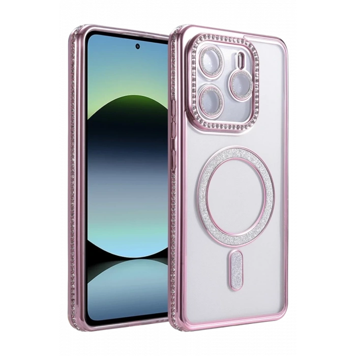 Xiaomi Redmi Note 14 4G Uyumlu Joke Simli Magneticsafe Kılıf - Pembe