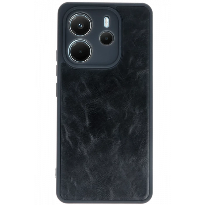 Xiaomi Redmi Note 14 4G Uyumlu Kılıf Aras Deri Kapak - Siyah