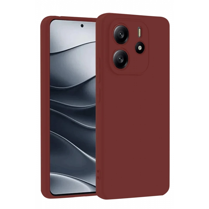 Xiaomi Redmi Note 14 4G Uyumlu Kılıf First Silikon - Bordo
