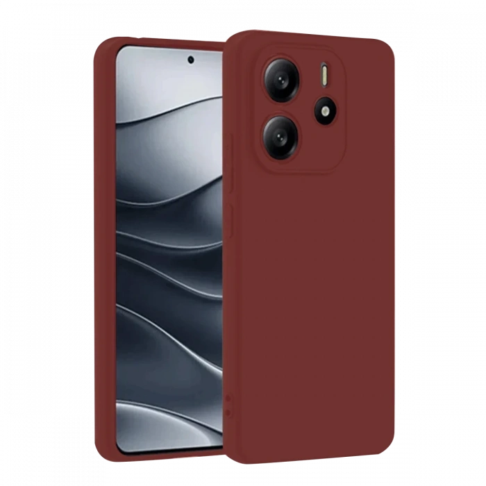 Xiaomi Redmi Note 14 4G Uyumlu Kılıf First Silikon - Bordo