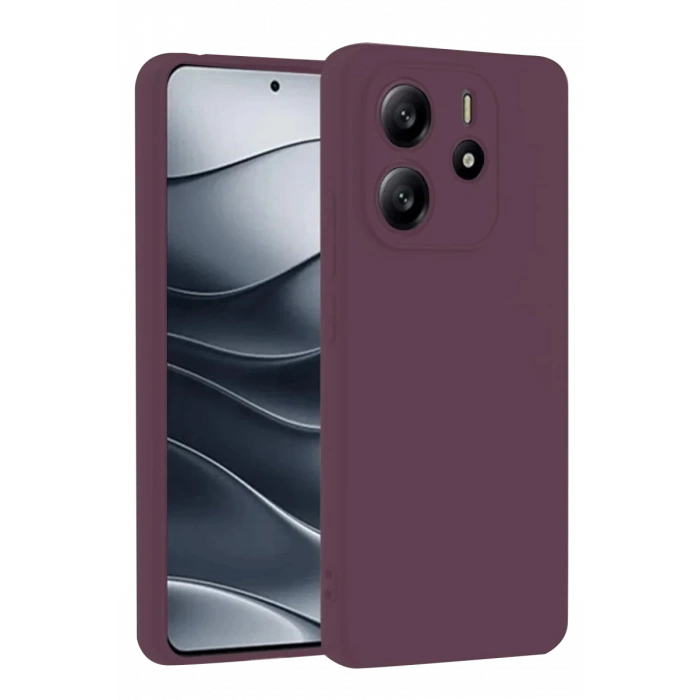 Xiaomi Redmi Note 14 4G Uyumlu Kılıf First Silikon - Mürdüm