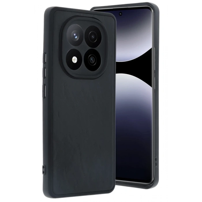 Xiaomi Redmi Note 14 Pro 4G Uyumlu Kılıf Aras Deri Kapak - Siyah