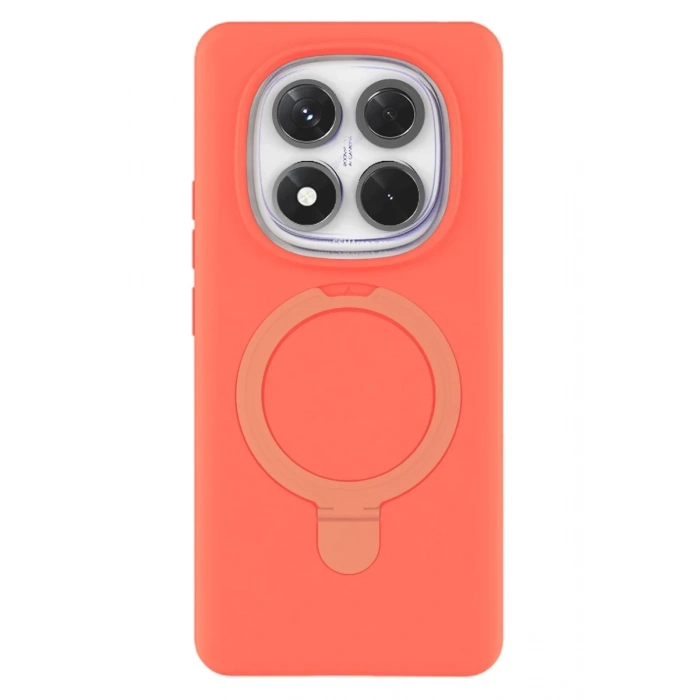 Xiaomi Redmi Note 14 Pro 4G Uyumlu Regal Magsafe Standlı Kapak - Turuncu